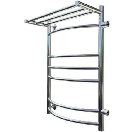 Водяной полотенцесушитель Тругор Приоритет 3 П ПМ R 80x50 с полкой Хром, артикул Приоритет3/ПМ508050Ппра