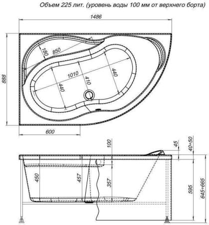Фронтальный экран Aquanet Graciosa 150 L, артикул 00175958