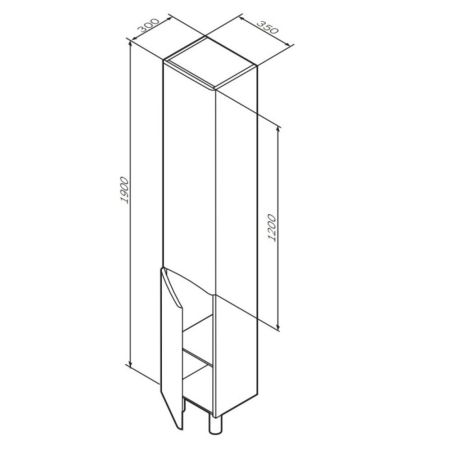 M80CSL0356WG Like, шкаф-колонна, напольный, левый, 35 см, двери, белый, глянец, шт, артикул M80CSL0356WG