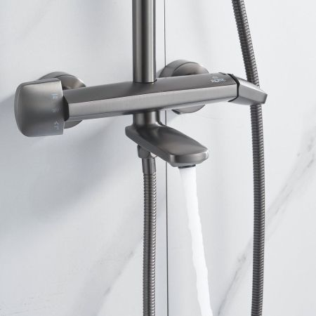 Душевая система Rose R3936T, оружейная сталь, артикул R3936T