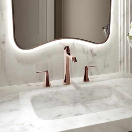 CISAL Cherie Смеситель для раковины на 3 отверстия с донным клапаном, цвет золото розовое