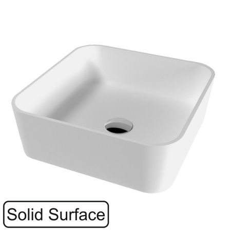 Умывальник WHITECROSS Garnet 40,5x40,5 (белый мат) иск. камень, артикул 0702.040040.200