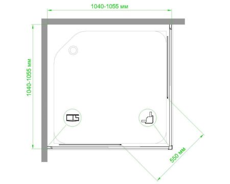 Душевой уголок Royal Bath RB HPD-C 105х105х200 (матовое), артикул RB105HPD-C