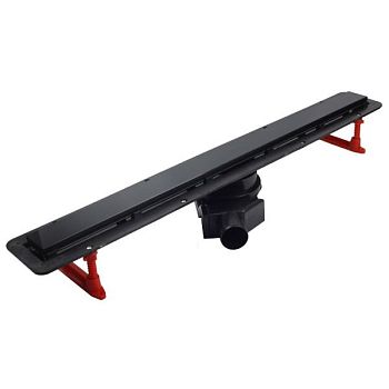 Душевой лоток, Bettoserb, Frameless Matte Black, ширина, мм-120, длина, мм-750, высота, мм-100, монтаж-в пол, пропускная способность, л/сек-0,8, выход Ø50 мм, поворот базы 360°, система отвода вторичного конденсата, сифон-есть, материал сифона-полипропиле