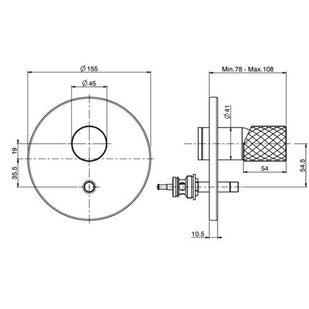 Fima Carlo Frattini Spillo Tech Смеситель для душа, встраиваемый, переключателем на 2 источника, цвет: чёрный матовый, артикул F3039TX2XNS