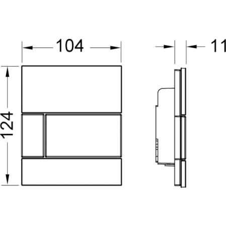 TECEsquare Urinal, зеленый, клавиша нержавеющая сталь, артикул 9242804