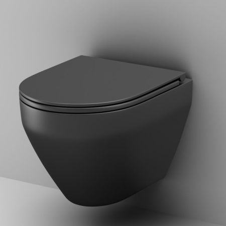 C701700MBSC Spirit V2.0 подвесной унитаз FlashClean с сиденьем микролифт, черн мат, артикул C701700MBSC