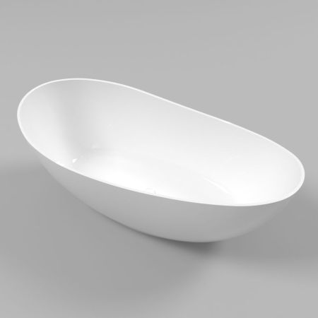 Ванна WHITECROSS Ruby 165x75 (белый глянец) иск. камень, артикул 0202.165075.100