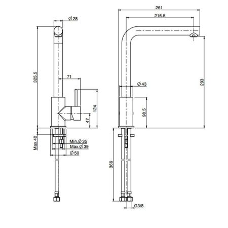 Fima Carlo Frattini Kitchen Смеситель для кухни, на 1 отв., цвет: нержавеющая сталь, артикул F7024/BINOX