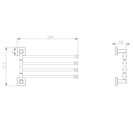 Полотенцедержатель FASHUN A2614-7, чёрный, артикул A2614-7