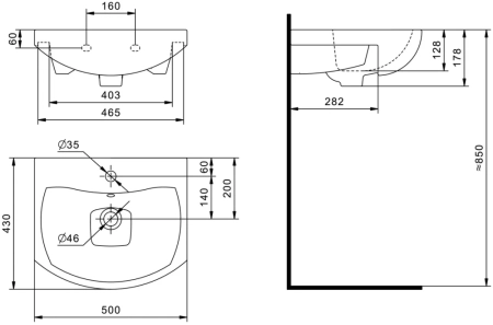 Раковина Santek Балтика 1.WH50.1.701, 50 см, артикул 1.WH50.1.701