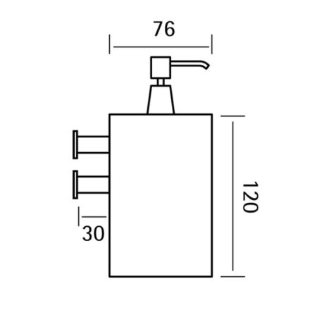 Дозатор для жидкого мыла, Cisal, Xion, ширина, мм-76, тип установки-настенный, цвет-Brushed Stainless Steel, артикул XI090621D1