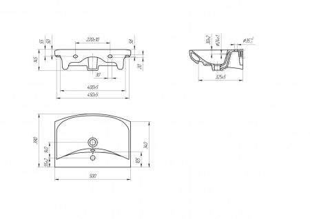 Раковина Cersanit Carina 50, артикул UM-CAR50/1