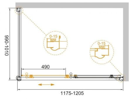 Душевой уголок CEZARES GIUBILEO-AH-1-SCORREVOLE, артикул GIUBILEO-AH-1-120/90-SCORREVOLE-CP-G