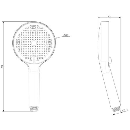 Лейка душевая Lemark 3-функциональная (LMD-1501P-GM), артикул LMD-1501P-GM
