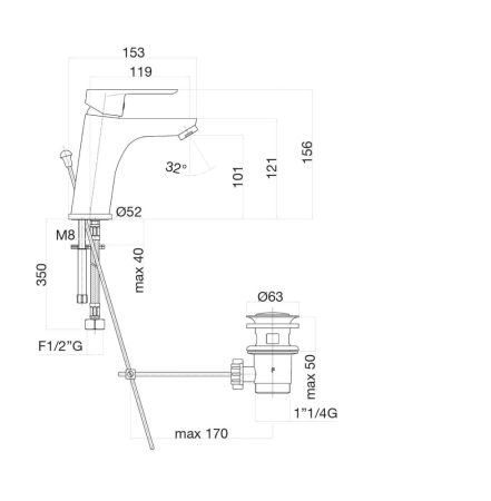Смеситель для раковины Fiore KEVON 81BB8123, белый, артикул 81BB8123