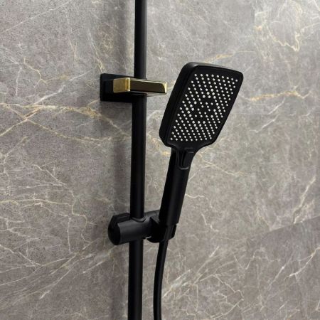 Душевая система Fixsen WAVE FX-9400B, черная+золото, артикул FX-9400B
