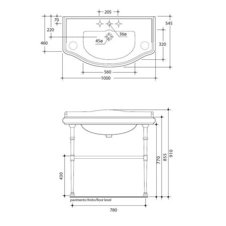 KERASAN Retro Крепление для раковин, артикул 7602