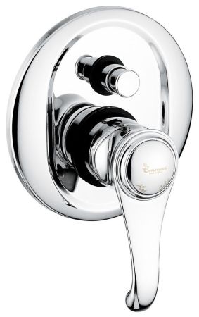 Emmevi Tiffany, встраиваемый смеситель для душа на 2 выхода, с дивертером, цвет белый-хром, артикул 6019BC