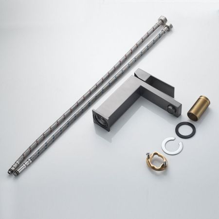 Смеситель для раковины Shevanik S7001T, оружейная сталь