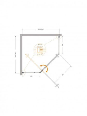 PLANE-P-1-100-C-IN Душевой уголок, отделка Сатин, артикул PLANE-P-1-100-C-IN