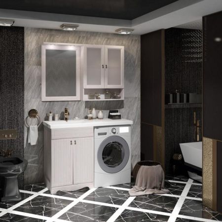 Тумба с раковиной Клио под стиральную машину Opadiris Беленый бук