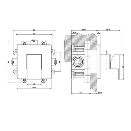 Gessi Rettangolo Встраиваемый однорычажный смеситель, без излива(внешние части), цвет: черный, артикул 20119#299