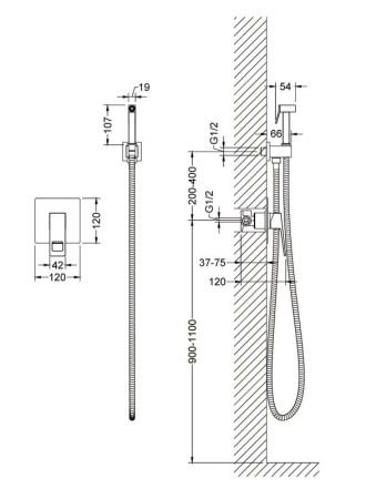 Гигиенический душ со смесителем Timo Briana 7189/00SM Хром, артикул 7189/00SM