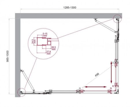 Душевой уголок BELBAGNO LUCE-AH-22 арт. LUCE-AH-22-120/100-P-Cr, артикул LUCE-AH-22-120/100-P-Cr