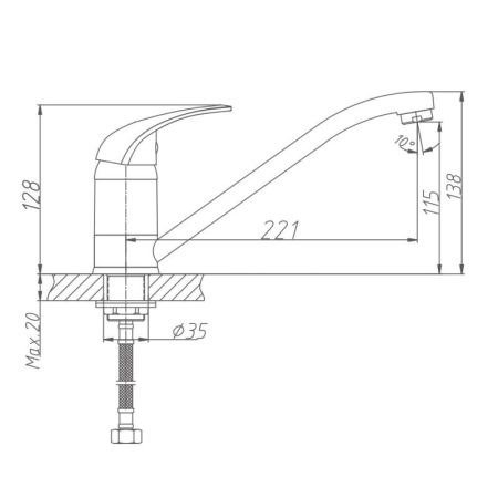 Смеситель для кухни Haiba HB4903, хром