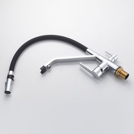 Смеситель для кухни с гибким изливом и подключением фильтра Shevanik S278, хром, артикул S278