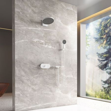 Душевой комплект Futura VSFW-2F12TMW термостатический встраиваемый, 3 режима, белый матовый, артикул VSFW-2F12TMW