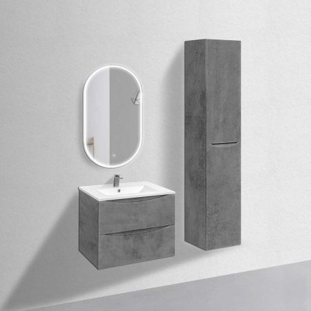 База под керамическую раковину Mia 700 подвесная, 2 выкатных ящика soft close, Beton, артикул VMC-2MC700BT