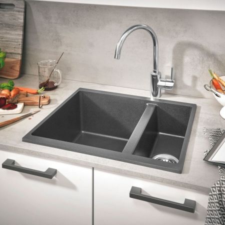 Мойка GROHE K500 с 1,5 чашей, 555 x 460 мм, серый гранит (31648AT0)
