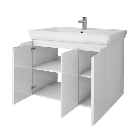 Тумба с раковиной подвесная Dreja Q Plus (D) 80 см, белый, артикул 99-1006-com