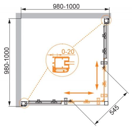 Душевой уголок CEZARES ANIMA A-2, артикул ANIMA-W-A-2-90-C-Cr-IV