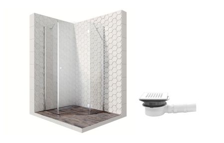 Душевой уголок Ambassador Diamond 12011111R-MA1, пятиугольный, точечный трап, 90х90, артикул 12011111R-MA1