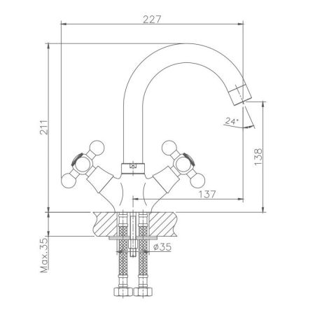 Смеситель для раковины Haiba HB1219, хром, артикул HB1219
