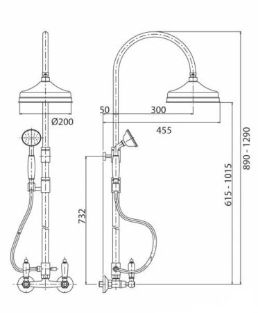 Душевая система Cezares FIRST-CD-02-Bi Бронза, артикул FIRST-CD-02-Bi