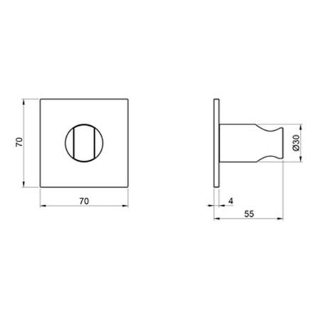 ALMAR Держатель настенный для душевой лейки, цвет нержавеющая сталь брашированная AISI 316, артикул E120009.316