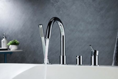 Смеситель на борт ванны на 4 отв. AQUATEK AQ1348CR ЕВРОПА, артикул AQ1348CR