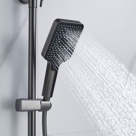 Душевая система Shevanik S4436T, оружейная сталь