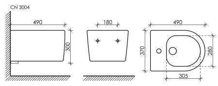 Подвесное биде Moments CN3004, артикул CN3004