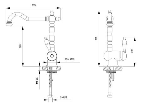 Смеситель для кухни Timo Morea 2406F sandy, артикул 2406F sandy