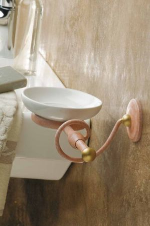 Stil Haus Idra, напольный керамический ёрш с металлическим основанием, цвет бронза - белая керамика, артикул I823(25-BI)