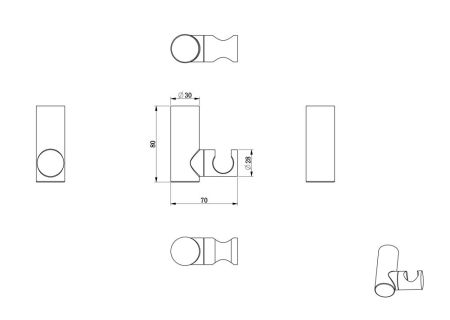 Настенный держатель WONZON & WOGHAND, Хром (WW-994219-CR), артикул WW-994219-CR