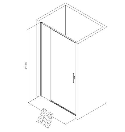 Душевая дверь Allen Brau Priority 160 3.31039.BBA черный браш, артикул 3.31039.BBA