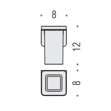 Colombo Over Стакан подвесной, цвет: матовая сталь/матовое стекло, артикул B7002.SS-VAN