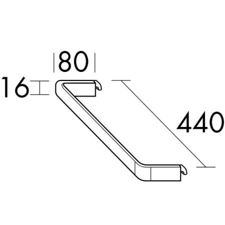 Burgbad  VRY Полотенцедержатель 44 см, для мебели, черный матовый, артикул HHAS001