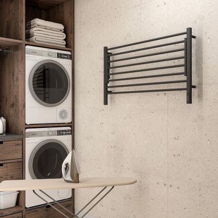 Полотенцесушитель электрический с полкой Terminus Горизонт П8 100х60 КС, черный муар, артикул 4670078543325